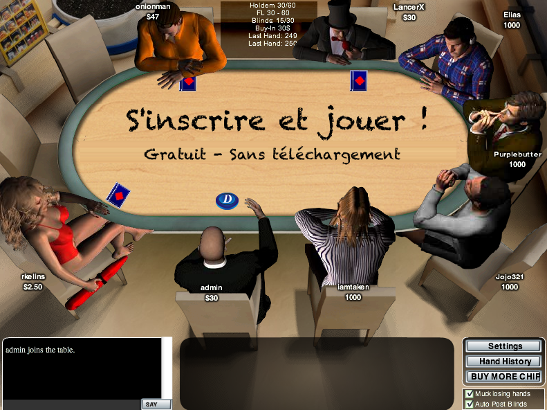 CLIQUEZ-ICI pour jouer gratuitement sur nos tables de Poker !
